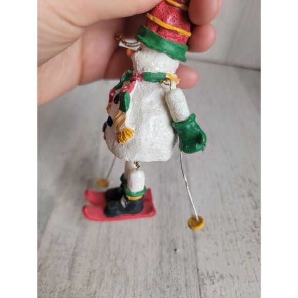 Unique glitter dangling skiing snowman ornament Xmas - Picture 4 of 7